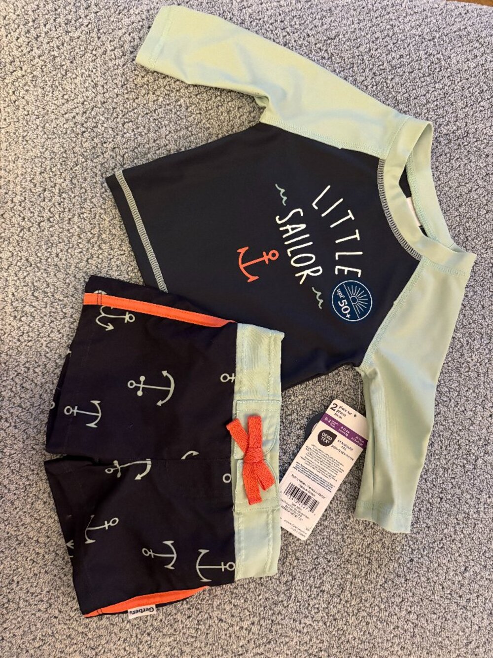 Gerber Little Sailor Rash Guard Set